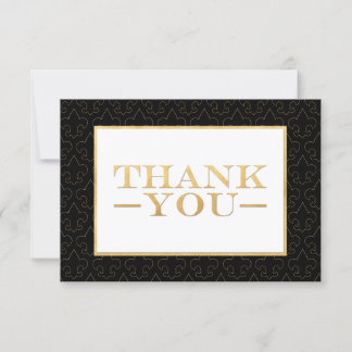 Black & Gold Fleur De Lis Wedding Thank You Cards