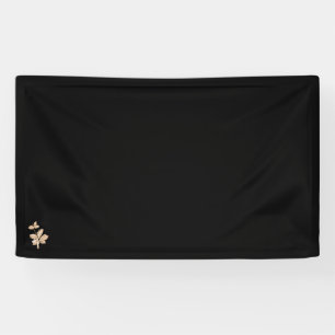 Black Gold Floral Banner   Elegant Minimalist Déco