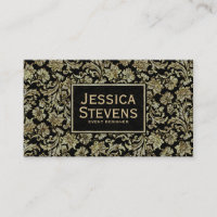 Black & Gold Floral Damasks Pattern