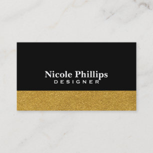 Black & Gold Foil Confetti Chic Business Card