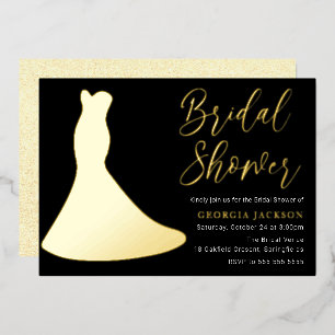 Black Gold Foil Dress Silhouette Bridal Shower