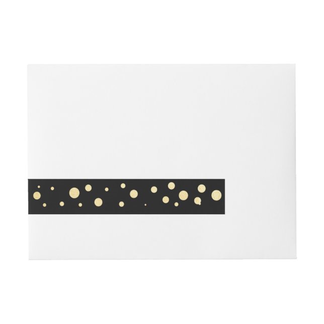 Black & Gold Foil Elegant Card Wrap Around Labels (Front)
