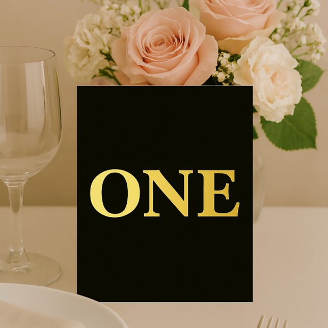 Black & Gold Foil Elegant Wedding Table Numbers (Creator Uploaded)