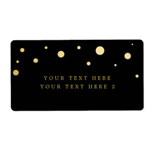 Black & Gold Foil Modern Dots Party Package Label