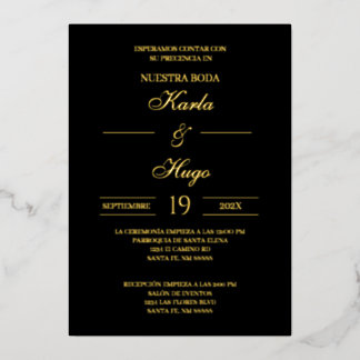 Black gold foil Spanish Wedding
