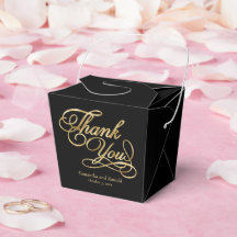Black & Gold Foil Thank You Calligraphy Wedding