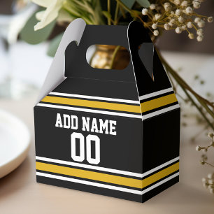 Black Gold Football Jersey Custom Name Number Favor Box