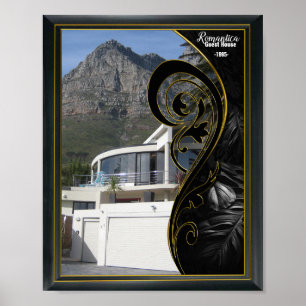 Black Gold Frame, Abstract Poster