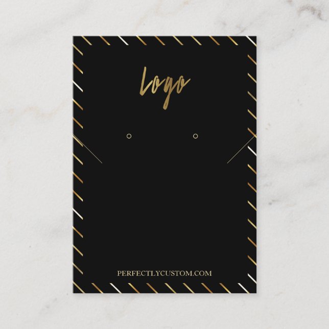 Black Gold Frame necklace earrings  Business Card (Front)