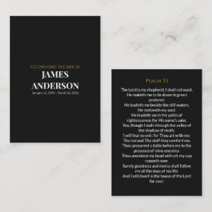 Black Gold Funeral Prayer Card   Psalm 23