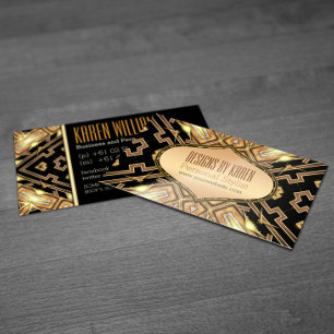 Black Gold Gatsby Goddess Stylist Business Cards