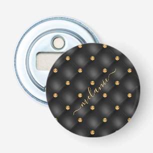 Black Gold Gemstone Bottle Opener with Custom Name
