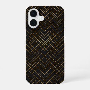 Black Gold Geometric iPhone 16 Case