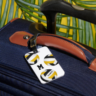 black gold girls boys volleyball team colours luggage tag