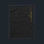 Black Gold Girly Monogram Name Modern Fleece Blanket<br><div class="desc">Black and Gold Monogram Name Fleece Blanket. This makes the perfect sweet 16 birthday,  wedding,  bridal shower,  anniversary,  baby shower or bachelorette party gift for someone that loves glam luxury and chic styles.</div>