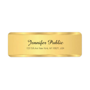 Black & Gold Glam Modèle Elegant Adresse de retour