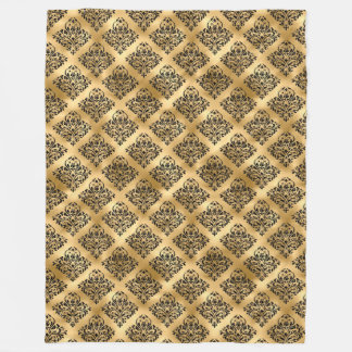 Black & Gold glam pattern Fleece Blanket