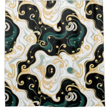 Black & Gold Glam Shower Curtain