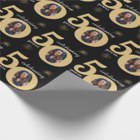 Black & Gold Glitter 50 Fifty Years 50th Birthday