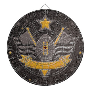 Black Gold Glitter American Football Jersey MVP Dartboard