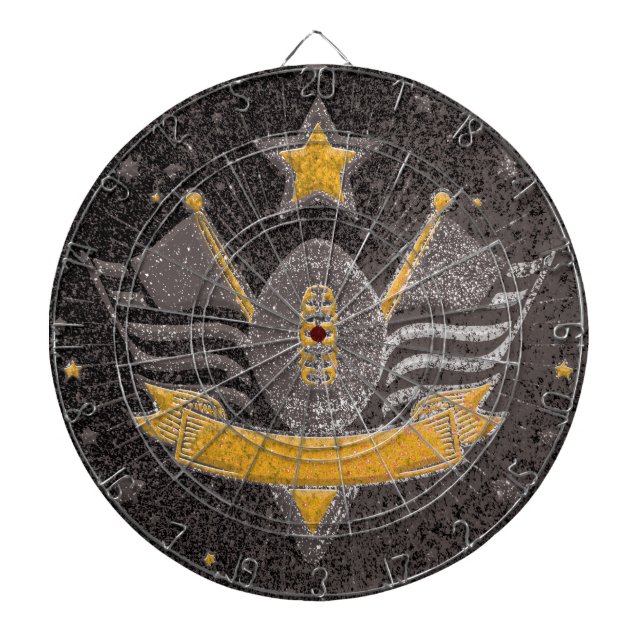 Black Gold Glitter American Football Jersey MVP  Dartboard (Front)