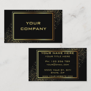 Black Gold Glitter Custom Business Card Template