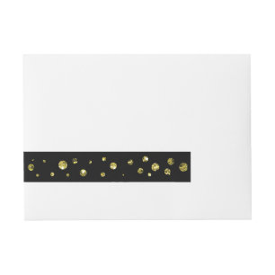 Black & Gold Glitter Dots Card Wrap Around Labels