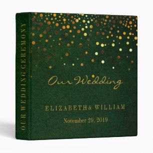 Black Gold Glitter Faux Foil Confetti Personalize Binder