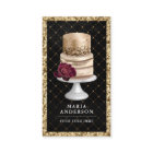 Black Gold Glitter Floral Cake Pastry Chef Bakery
