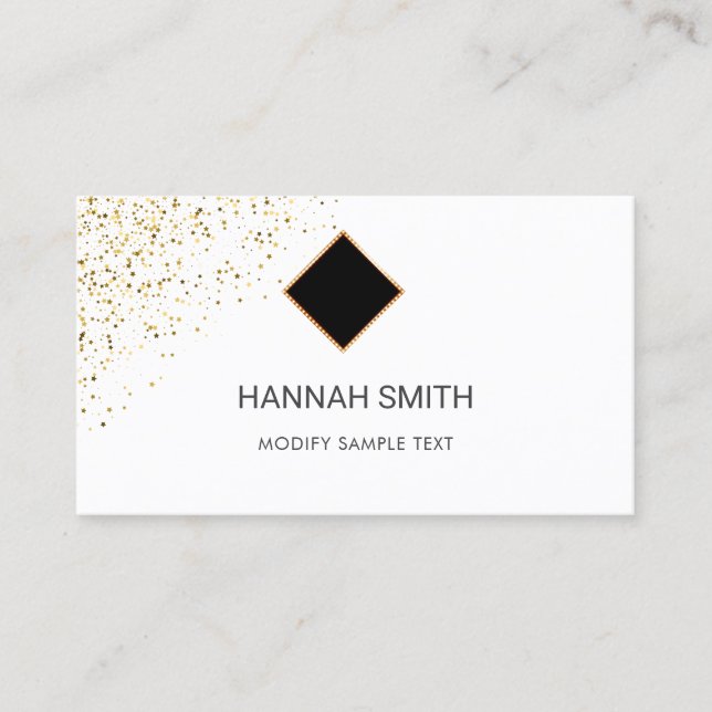  Black & Gold glitter Glitter Beauty Salon Calling Card (Front)