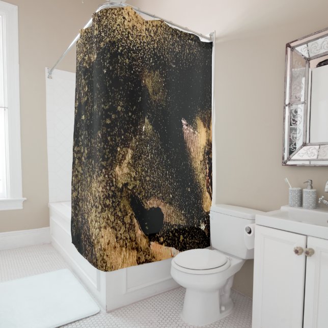 Black Gold Glitter Marble Pretty Elegant Luxury (In Situ)