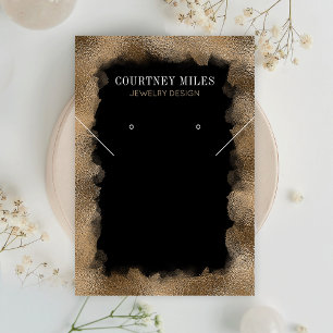 Black Gold Glitter Modern Earrings Jewelry Display Business Card