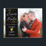 Black / Gold Glitter Save the Date Photo Postcard<br><div class="desc">Black / Gold Glitter Save the Date Photo Postcard</div>