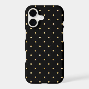 Black Gold Glitter Small Polka Dots Pattern