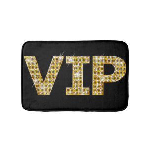 Black & Gold Glitter VIP Bath Mat