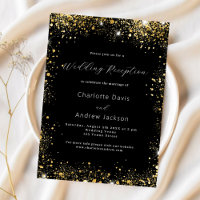 Black gold glitter wedding reception