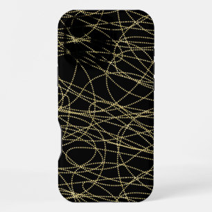 Black Gold Glitzy Abstract iPhone 16 Pro Max Case