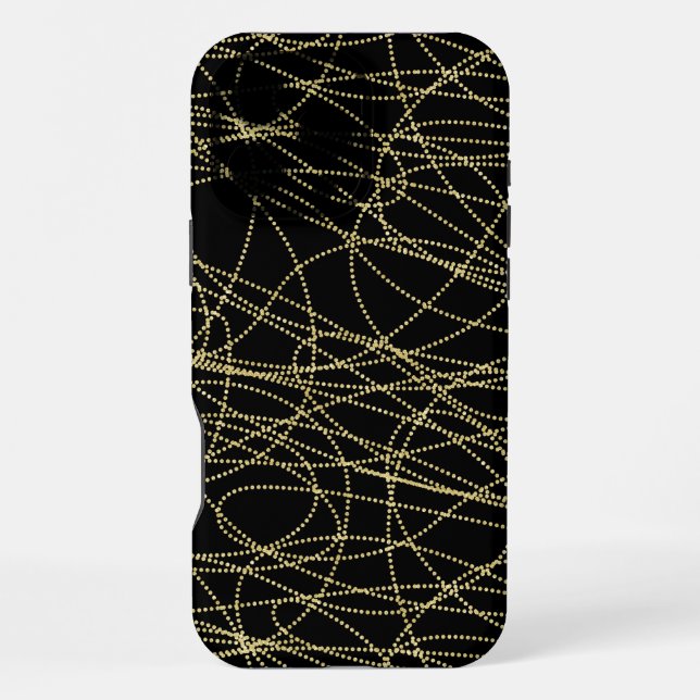 Black Gold Glitzy Abstract iPhone Case (Back)