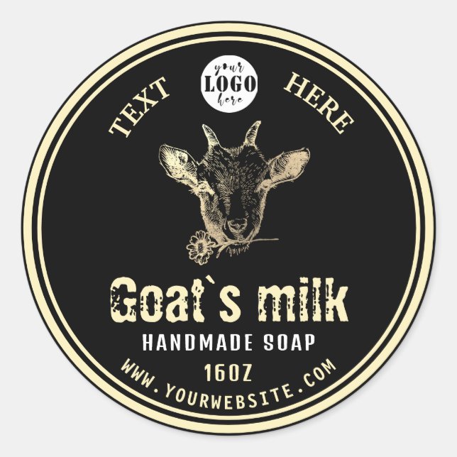 Black Gold Goat's Milk Soap Label | Goat Logo (Front)