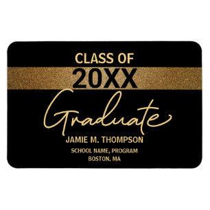 Black Gold Graduate announcement Class of 2024 Magnet