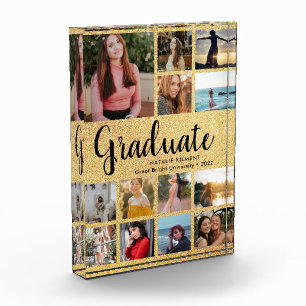 Black Gold Graduate Collage Graduation Photo Block