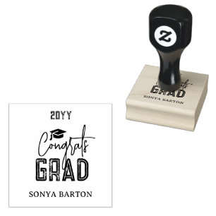 Black Gold Graduation 2026 Customized Rubber Stamp