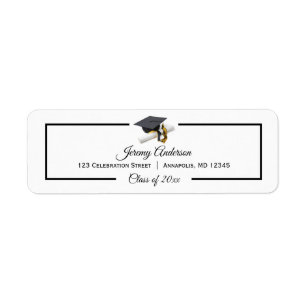 Black Gold Graduation Class Casquette et Tassel Ad