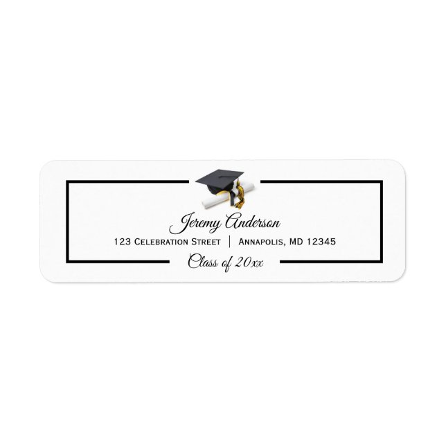 Black Gold Graduation Class Casquette et Tassel Ad (Devant)