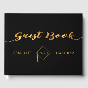 Black gold graduation party class 2025 guest book