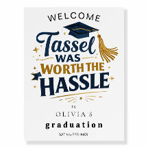 Black & Gold Graduation Welcome Sign Foam Board
