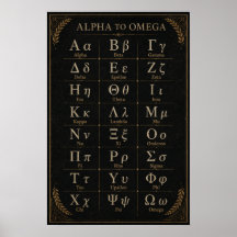 Black Gold Greek Alphabet Academic Library Chart