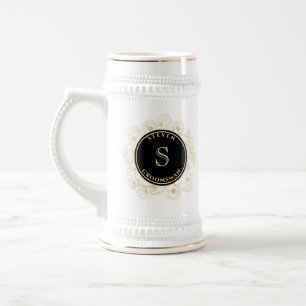 Black Gold Groomsman Beer Stein Gift