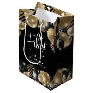 Black Gold Guest Parting  Medium Gift Bag