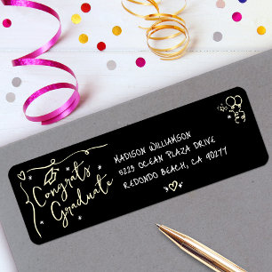 Black Gold Hand Drawn Doodle Graduation Address